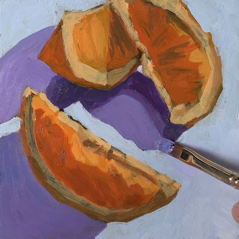 Orange Acrylic Painting, Acrylic Painting, Fruit Painting 4 X 4 