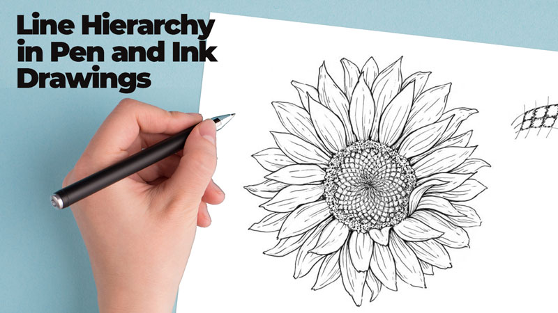 Ink Pen Sketching: Drawing Sunflowers for beginners (Stippling