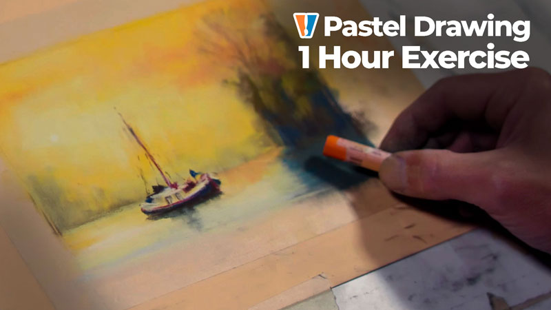 Pastel drawing lesson- Boat on the water