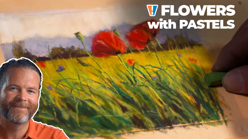 Drawing a Field of Flowers with Pastels