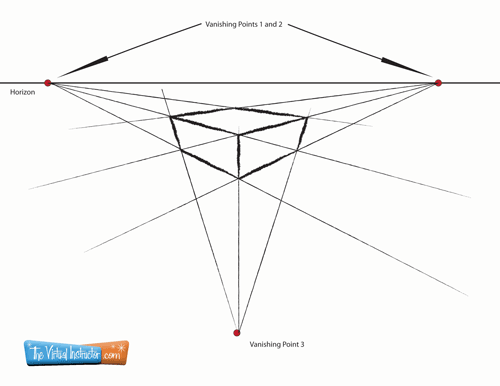 Drawing boxes in three-point perspective - Jon Messer Art Class