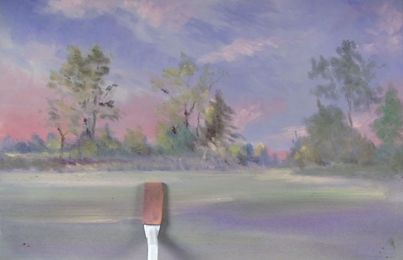 Background is developed with PanPastels