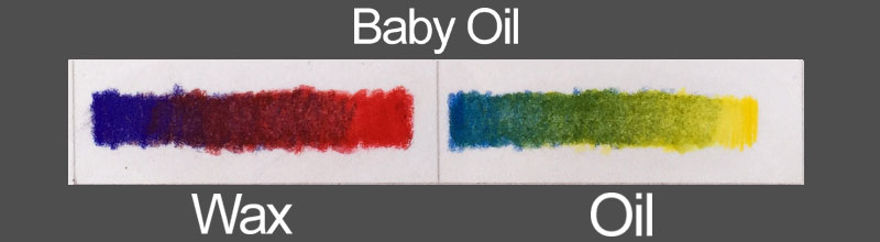 Blend colored pencils with baby oil