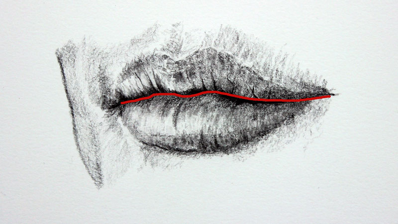 Lips store pencil drawing