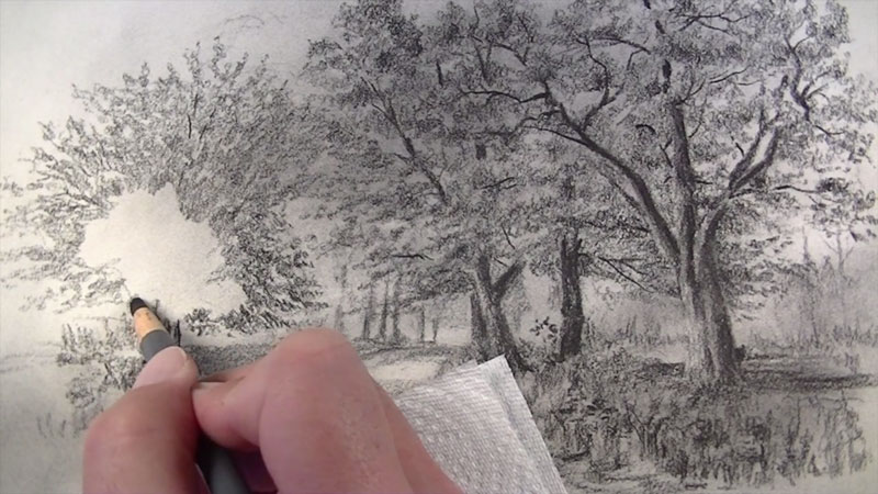 How to Draw with Charcoal Pencils - A Landscape Sketch