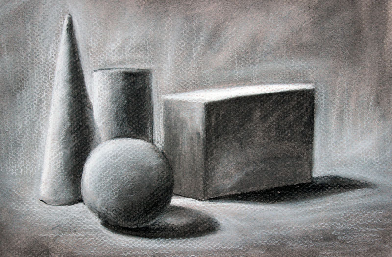 Drawing Basic Forms with Charcoal. 
