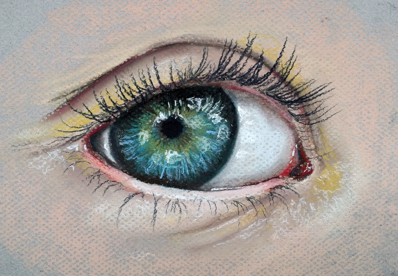 How to paint a realistic eye with pastels
