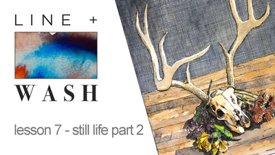 Line and wash still life part 2