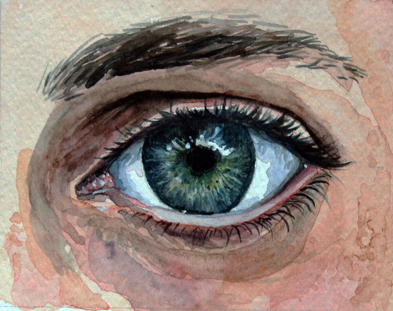 How to paint an eye with watercolor