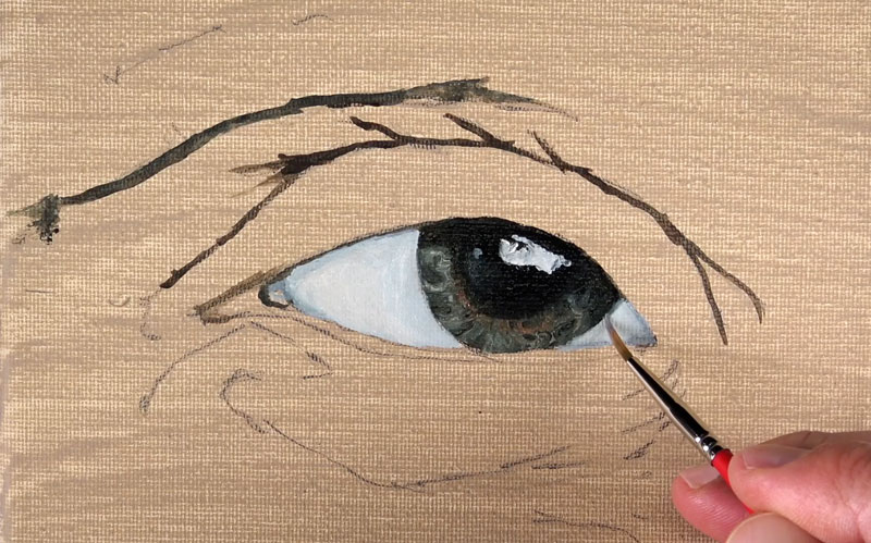 Painting the whites of the eyes