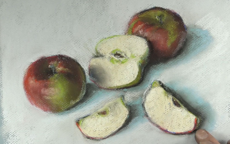 still life drawing apple