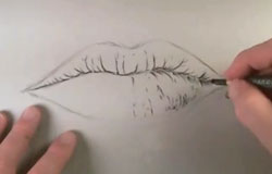 how to draw a mouth using charcoal step 2