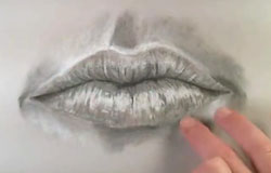 Draw a realistic mouth step 7