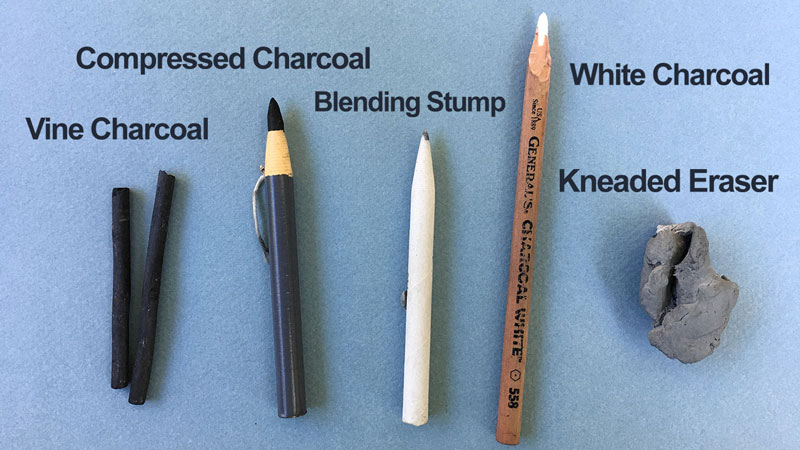 Shading 6Pcs Artist Compressed Charcoal Sticks Square Compressed Charcoal Pastel for Sketching Drawing Art Supplies Sketch Tools 