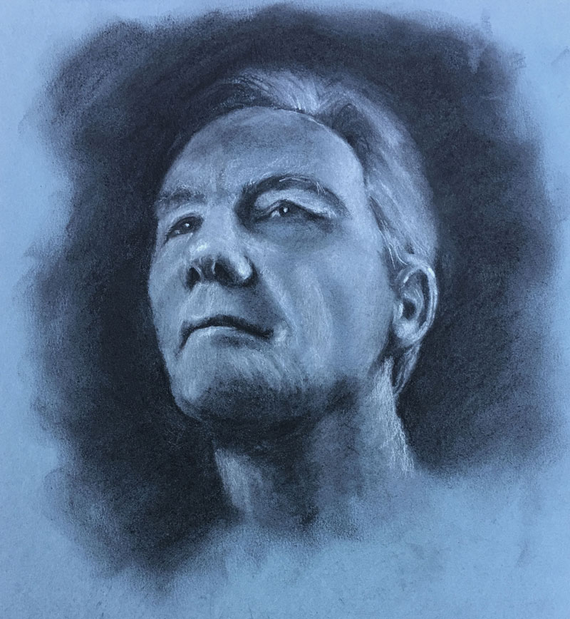 Portrait drawing technique with charcoal, Louis Smith