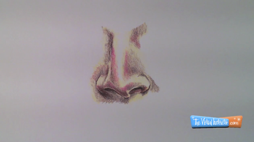 How To Draw A Realistic Nose With Colored Pencils