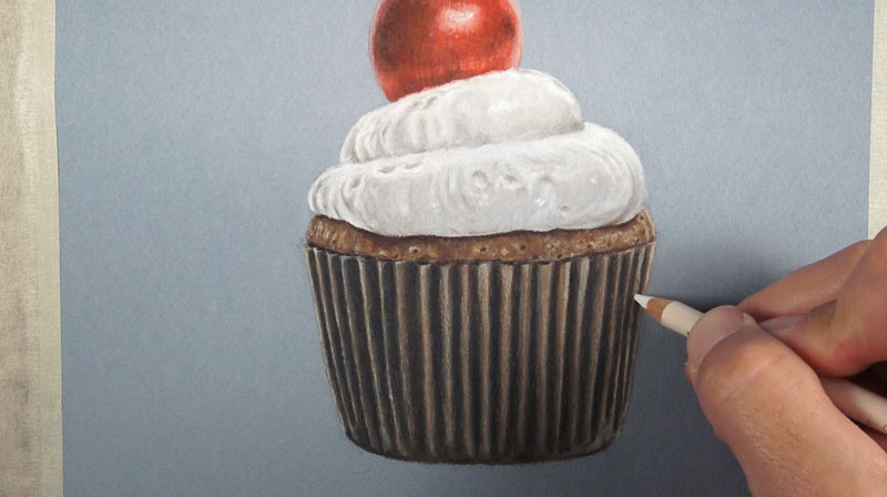 Delicious Cupcake Colored Pencil Drawing