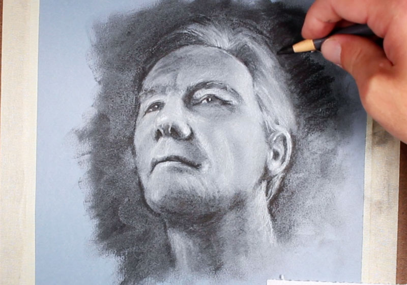 Powdered Charcoal Portrait Sketch