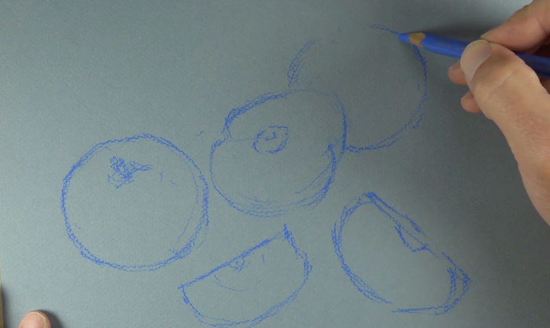 Drawing the contours of the apples
