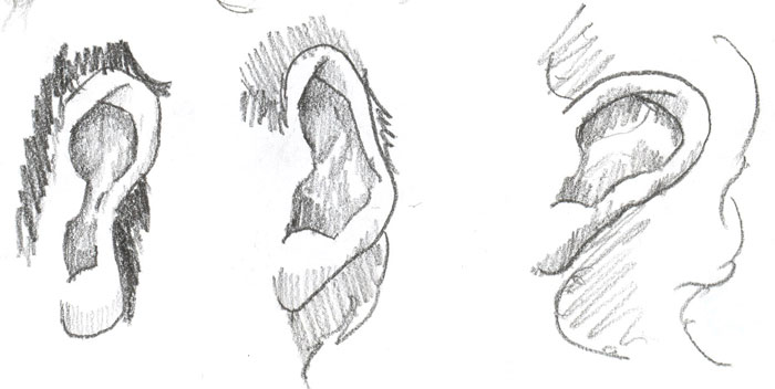 how to draw realistic ears