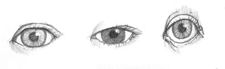 Different drawings of eyes