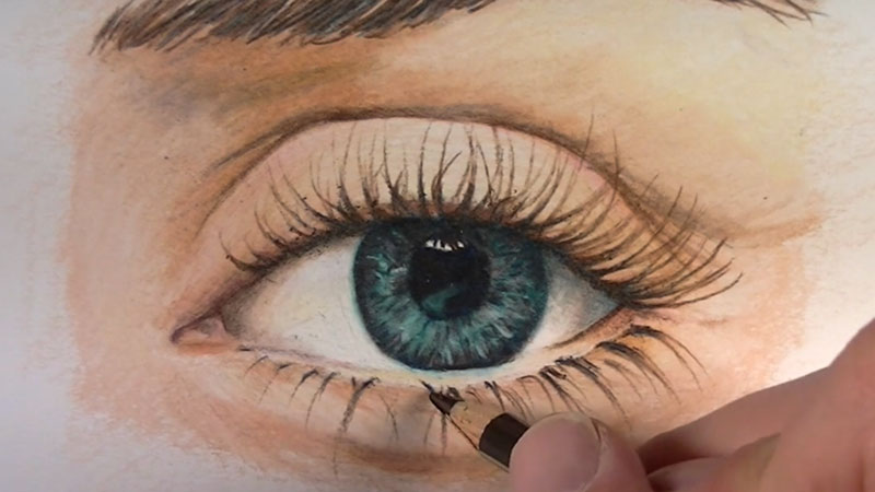 realistic color pencil drawing eye