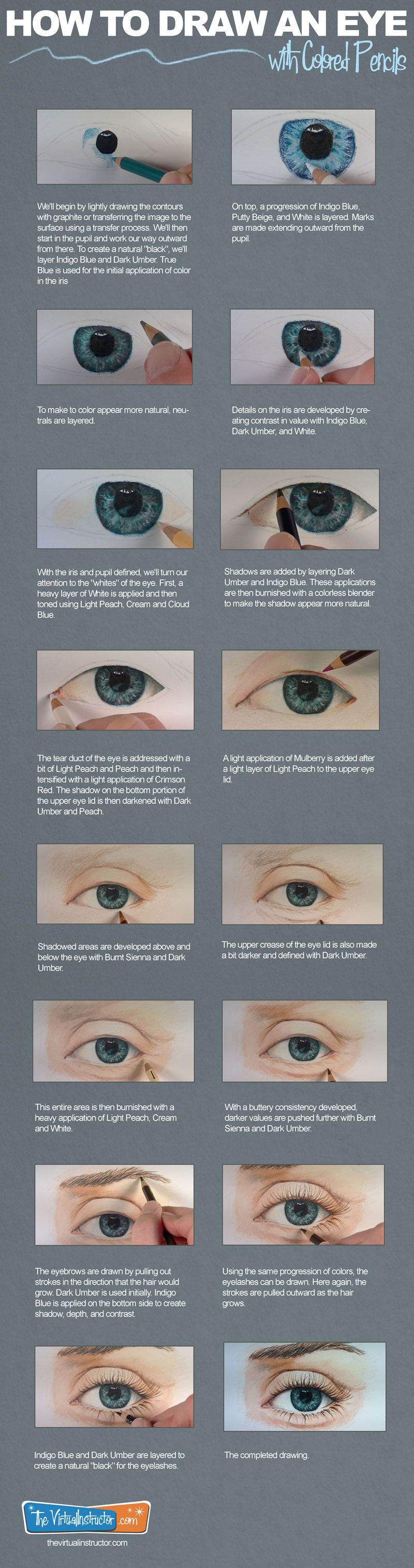 how to draw a realistic eye in color