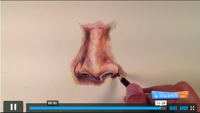 Nose with Colored Pencils