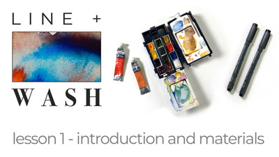 Line and wash materials and tools