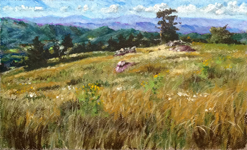 pastel landscape drawing