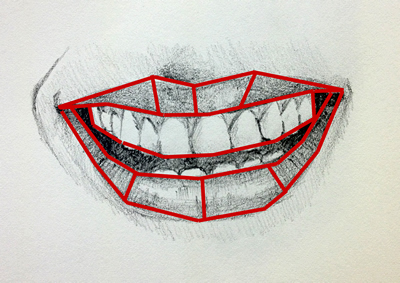 how to draw a open mouth step by step