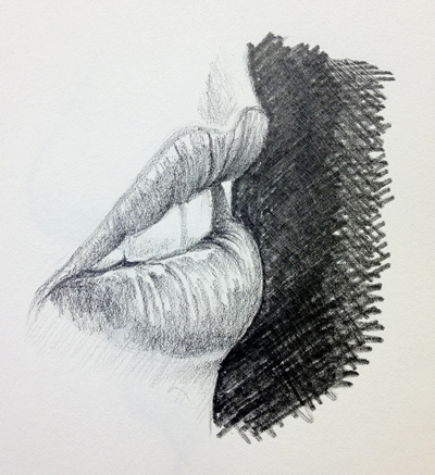 Side View Of Face Drawing Open Mouth