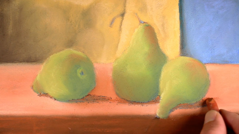 Creating shadows with pastels
