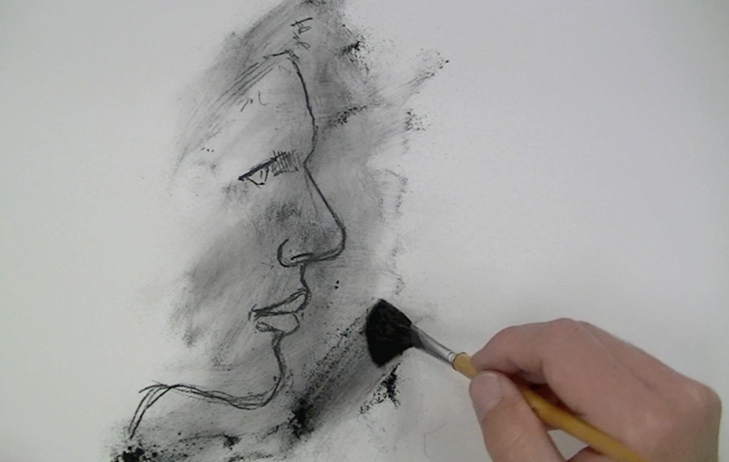 Powdered Charcoal Portrait Sketch