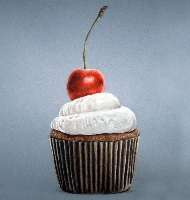 Realistic Drawing of a Cupcake