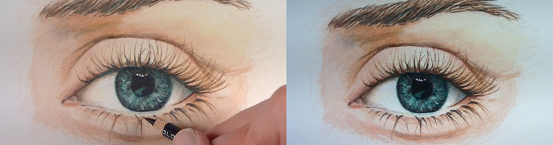 How to draw an eye with colored pencils.