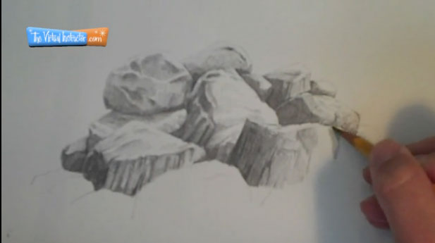 Still Life 33  How to draw a rock with pencil Part 1 of 2  YouTube