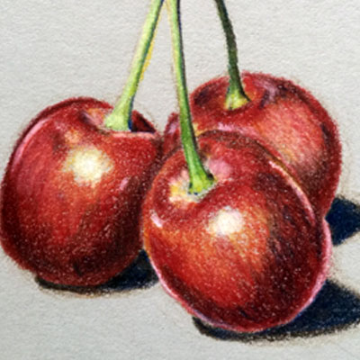 Colored Pencil Cherries