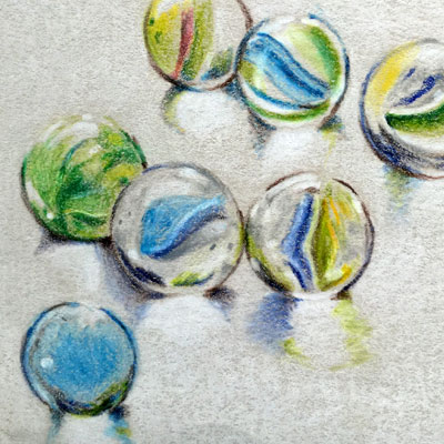 Colored Pencil Marbles