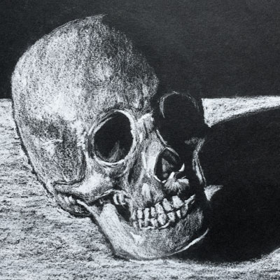 White Charcoal Skull