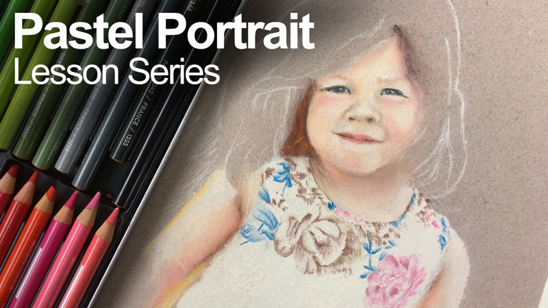 Pastel portrait on toned paper