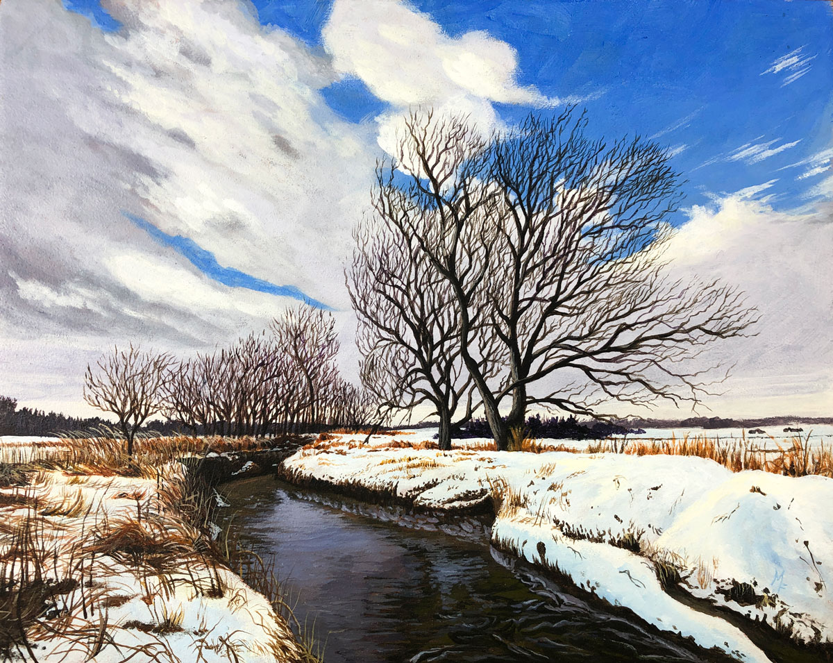 Winter Landscape Acrylic Painting