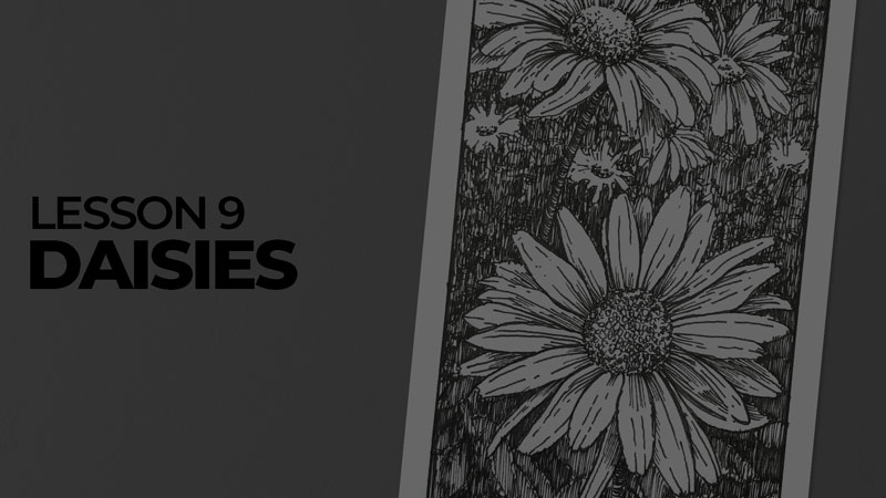 Subjects with ink - daisies