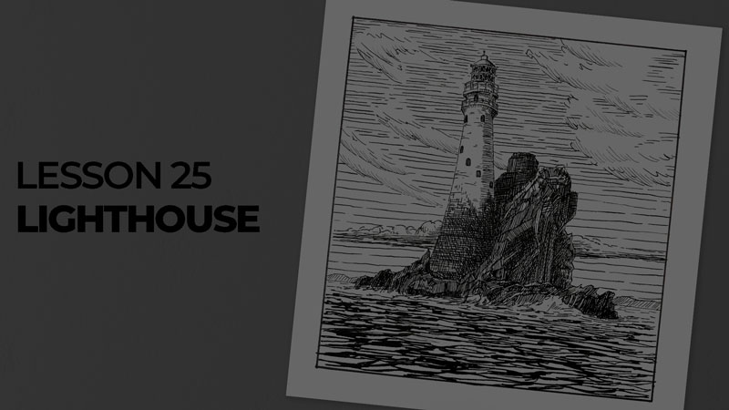 Subjects with ink - lighthouse