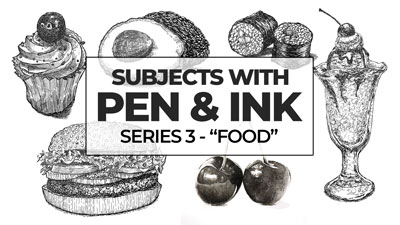 How to draw food with pen and ink