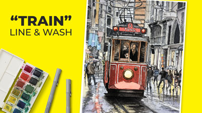 Line and Wash - Train Lesson Series