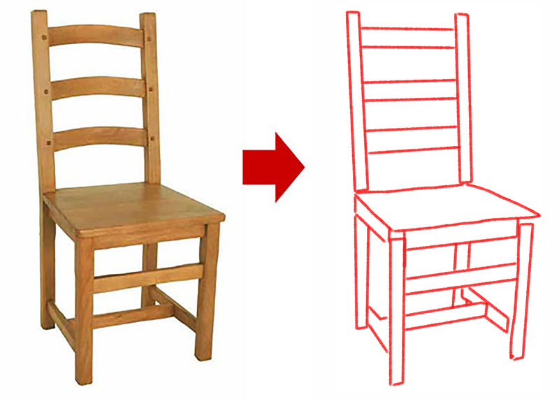 Drawing a chair with shapes