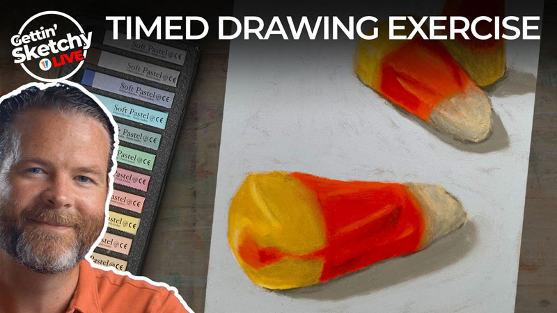 How to Draw Candy Corn with Pastels - Timed Drawing