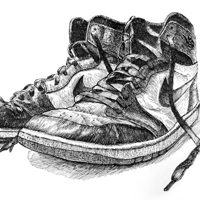 Sneakers with Pen and Ink
