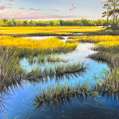 Marsh Landscape with Pastels